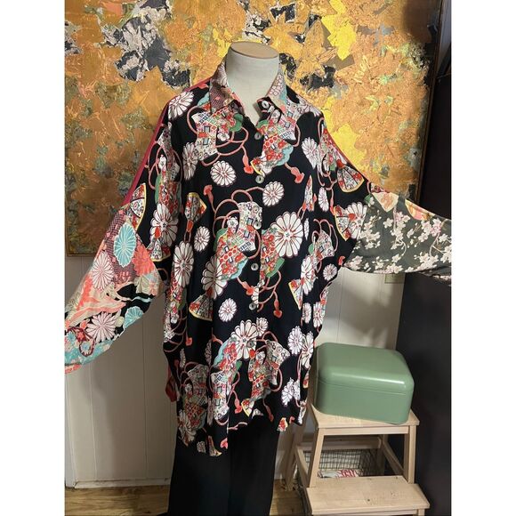 Vintage Art to Wear Says Who? Plus Size Nothing Matches Big Shirt - Picture 1 of 9